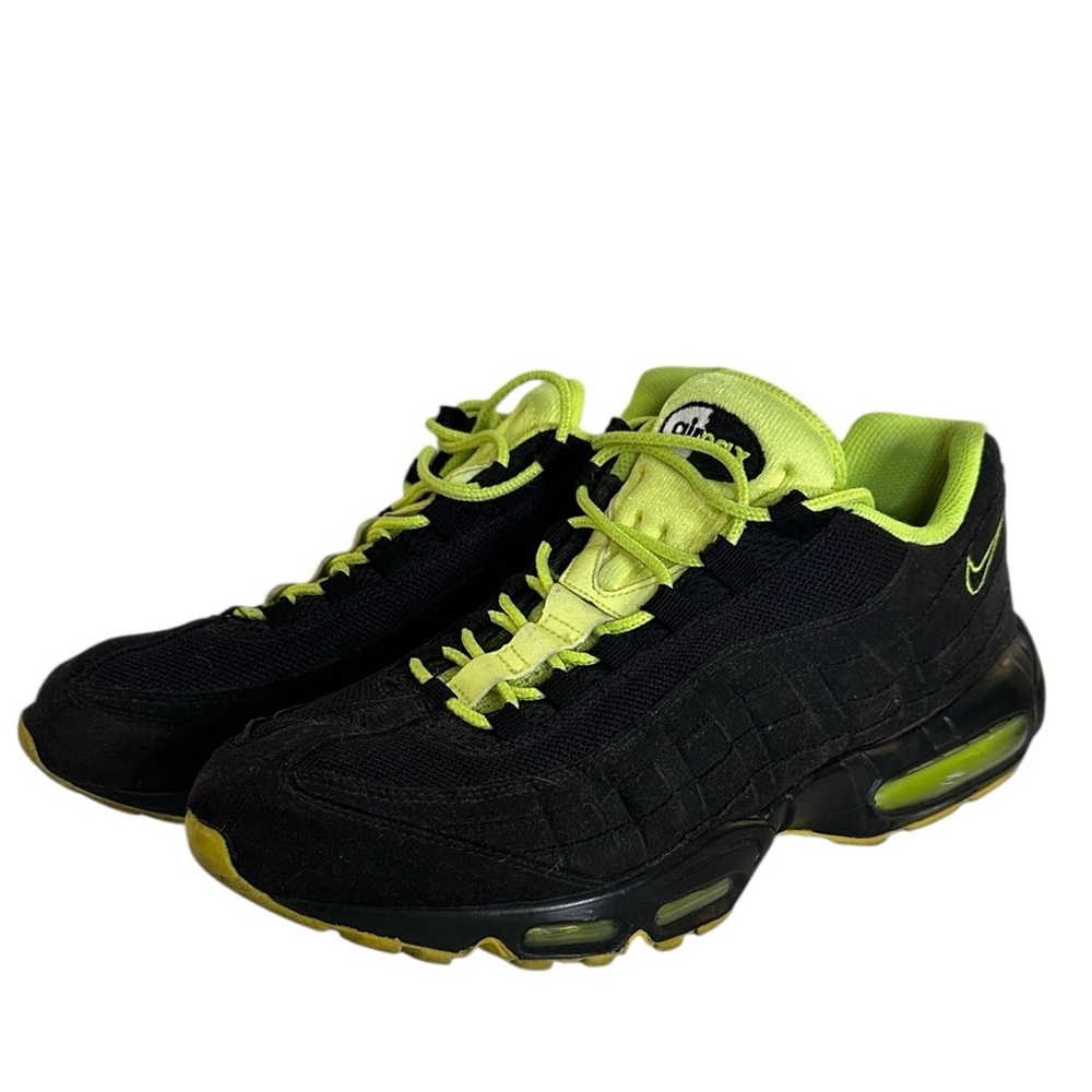Nike Air Max 95 Black Volt Green Neon Men's Athletic Sneakers Size 11.5